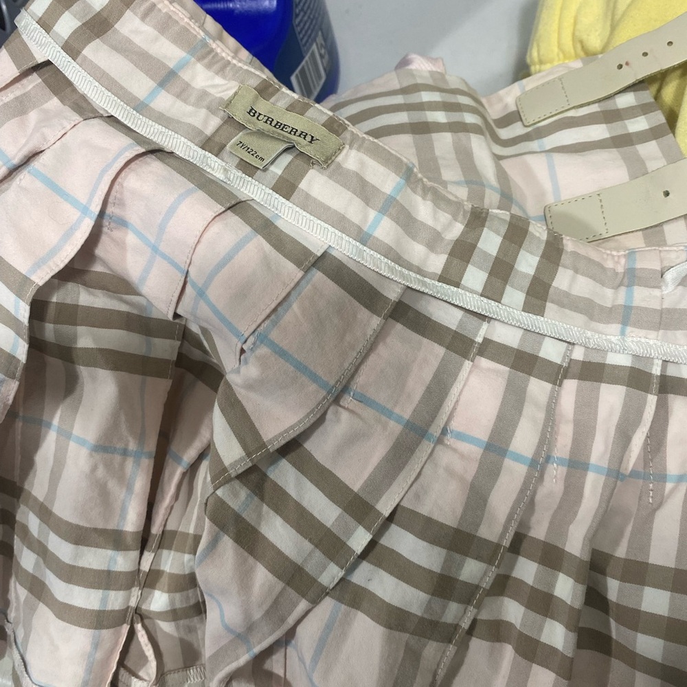 Burberry Checkered Skirt in Pink and Tan